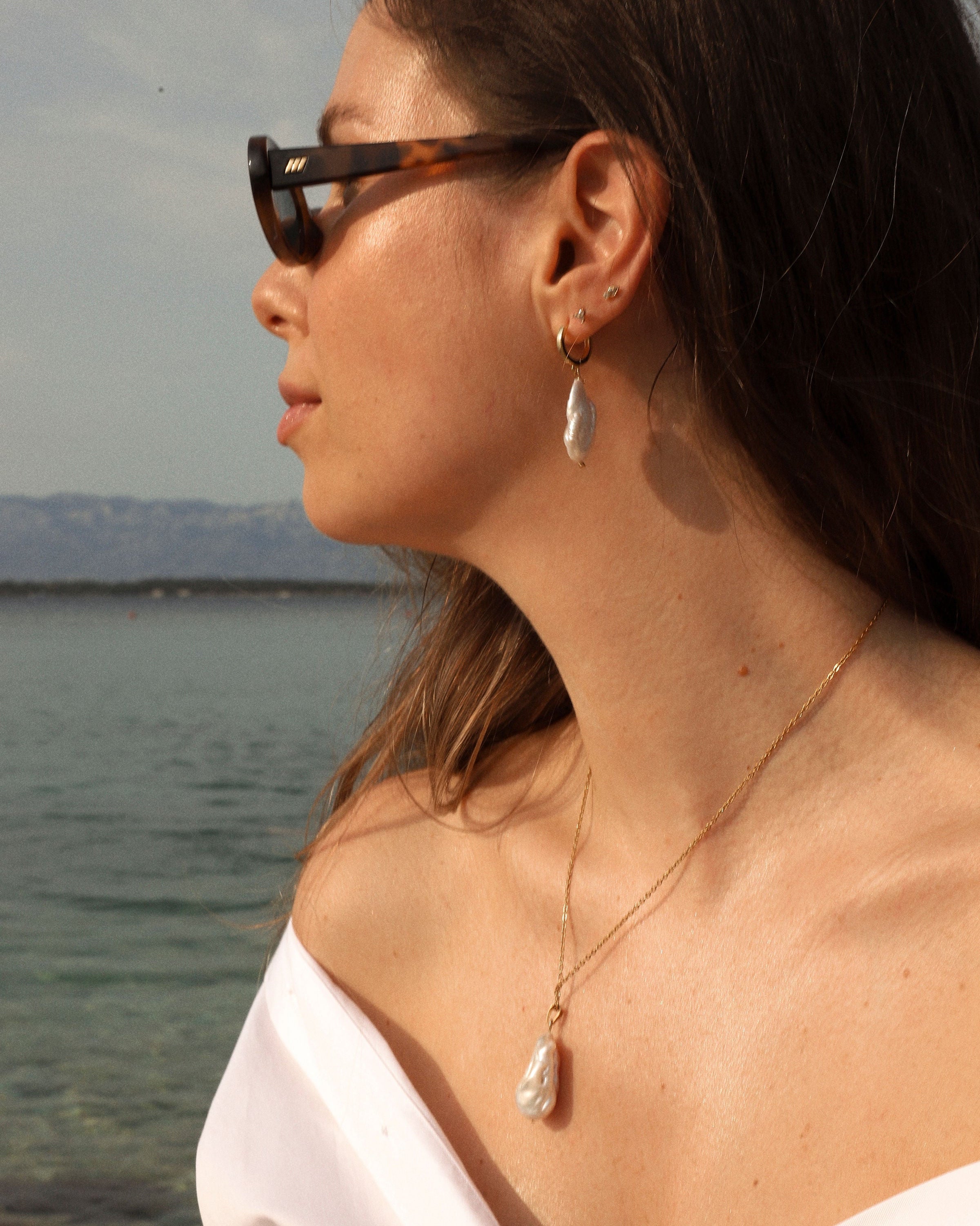 Sail pearl earrings