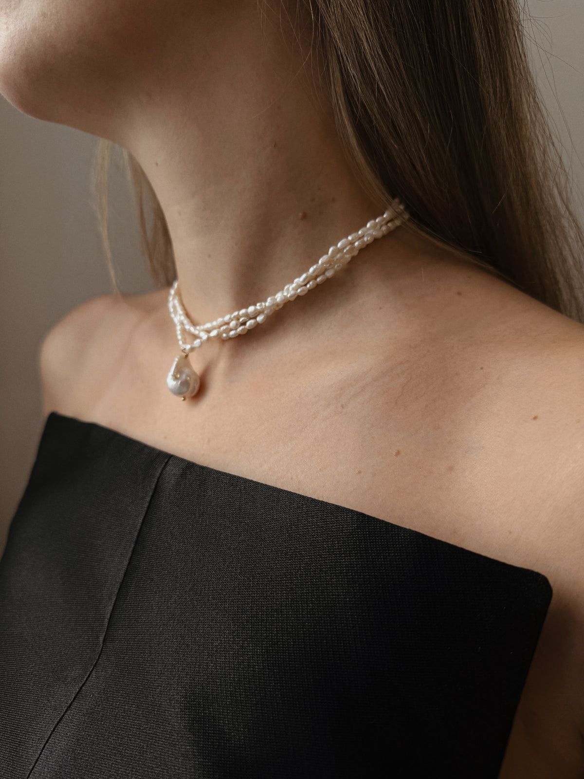 Soleil pearl necklace
