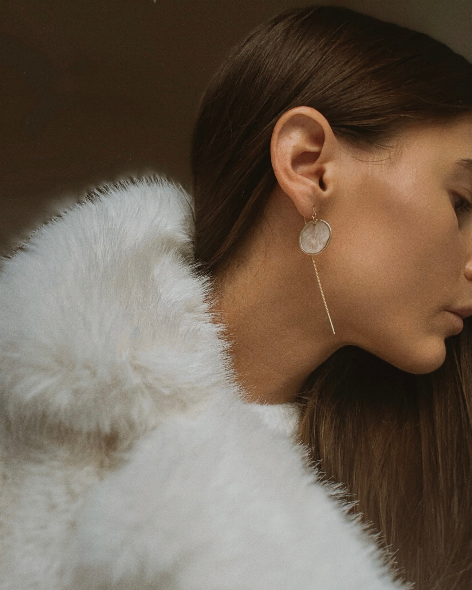 Moon mother of pearl earrings