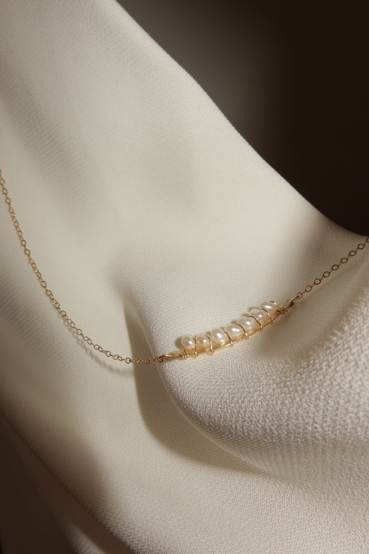 Rainbow pearl necklace