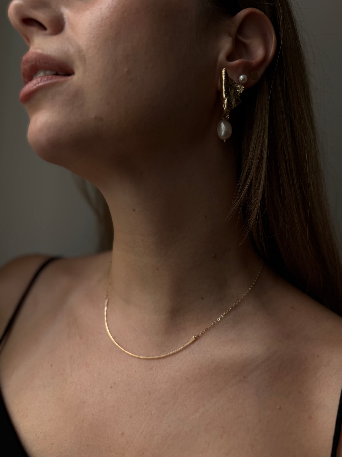One pearl earrings