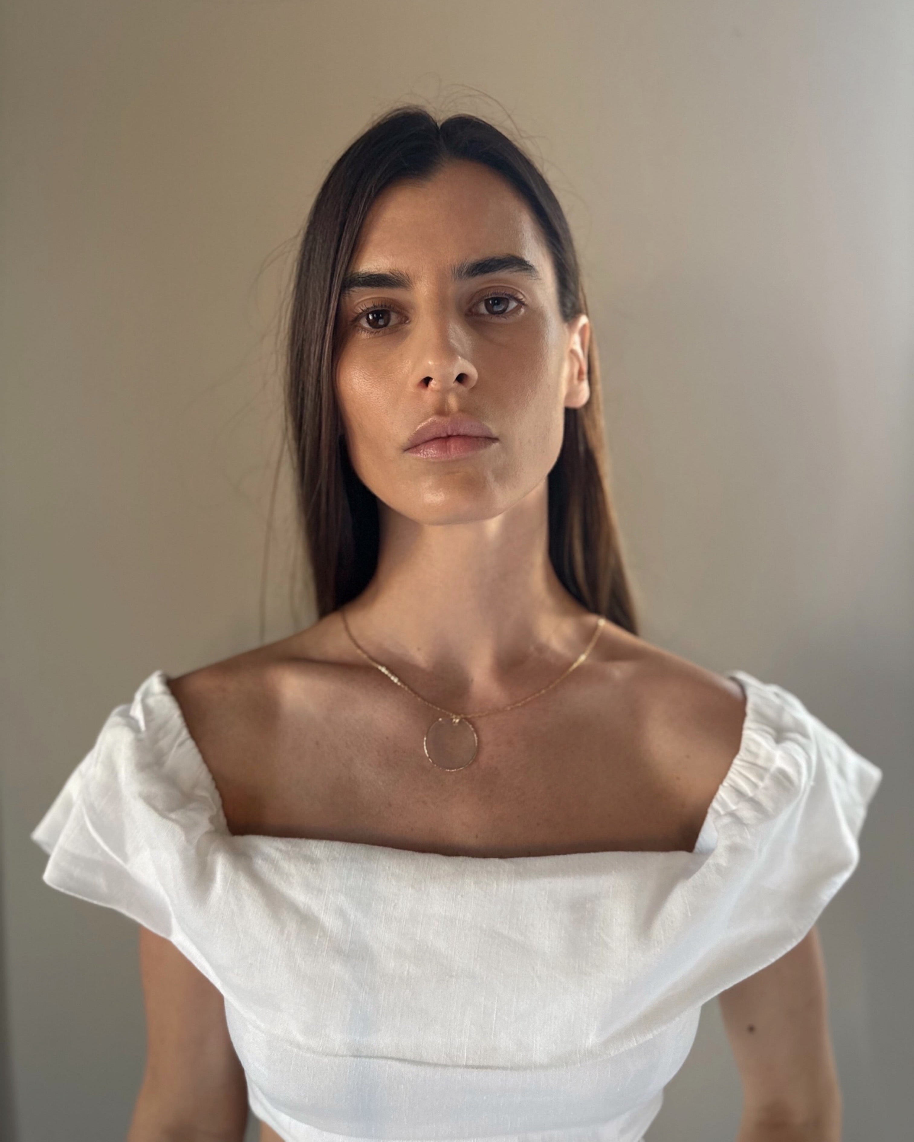 Moon mother of pearl necklace