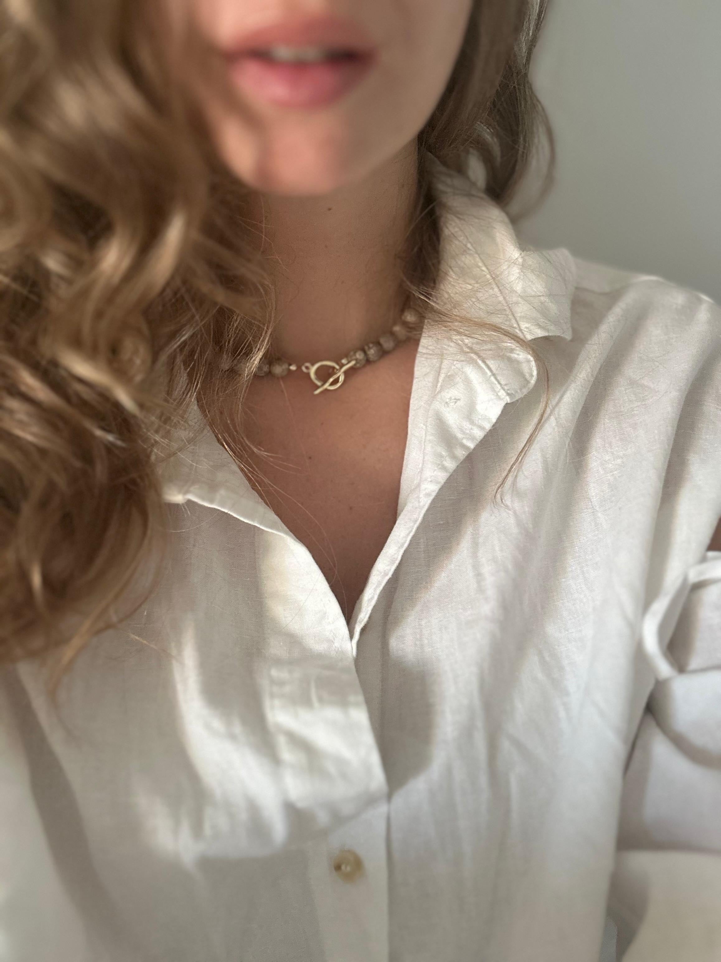 Mosaic stone necklace