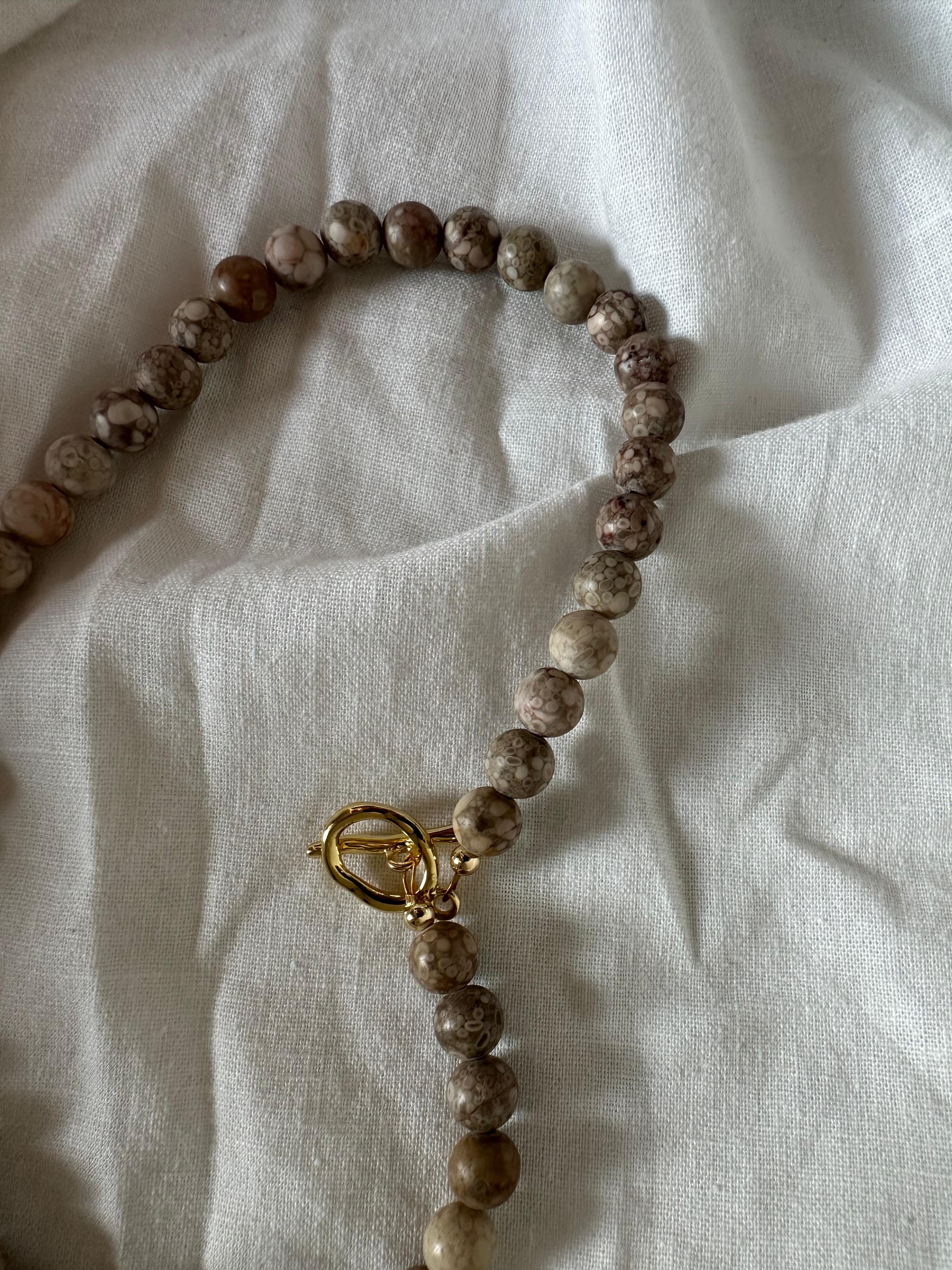 Mosaic stone necklace