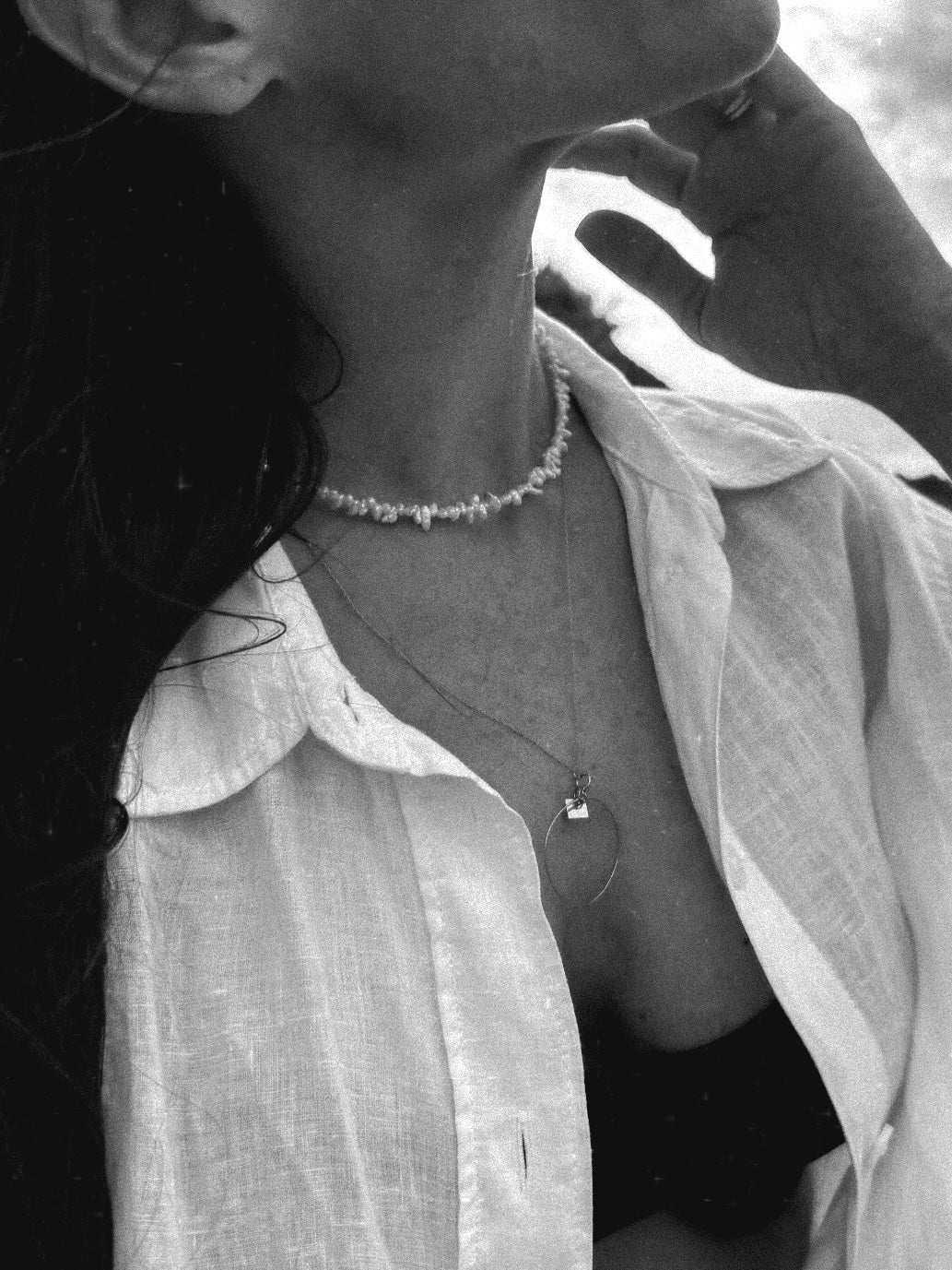 Coral pearl necklace