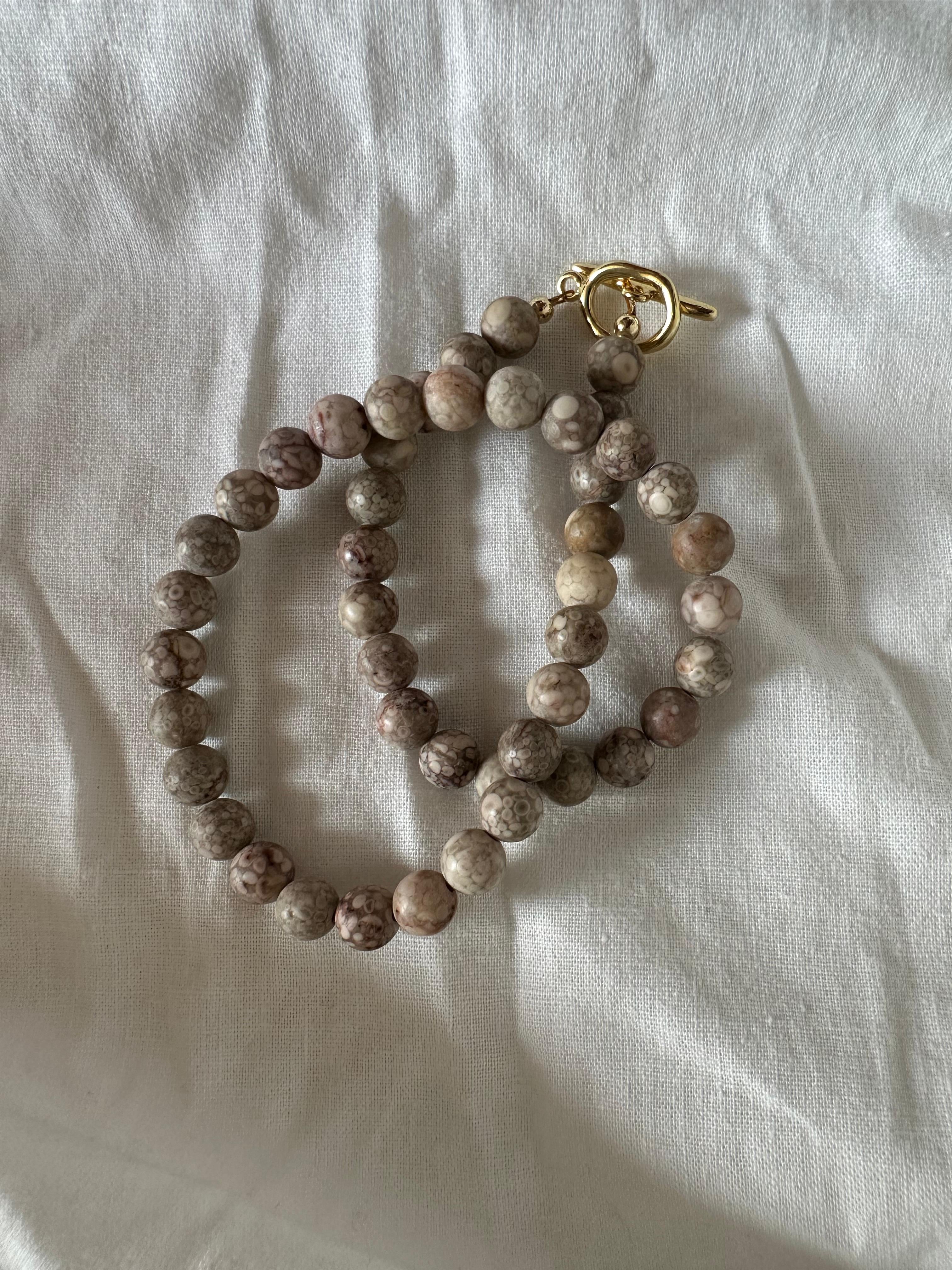 Mosaic stone necklace