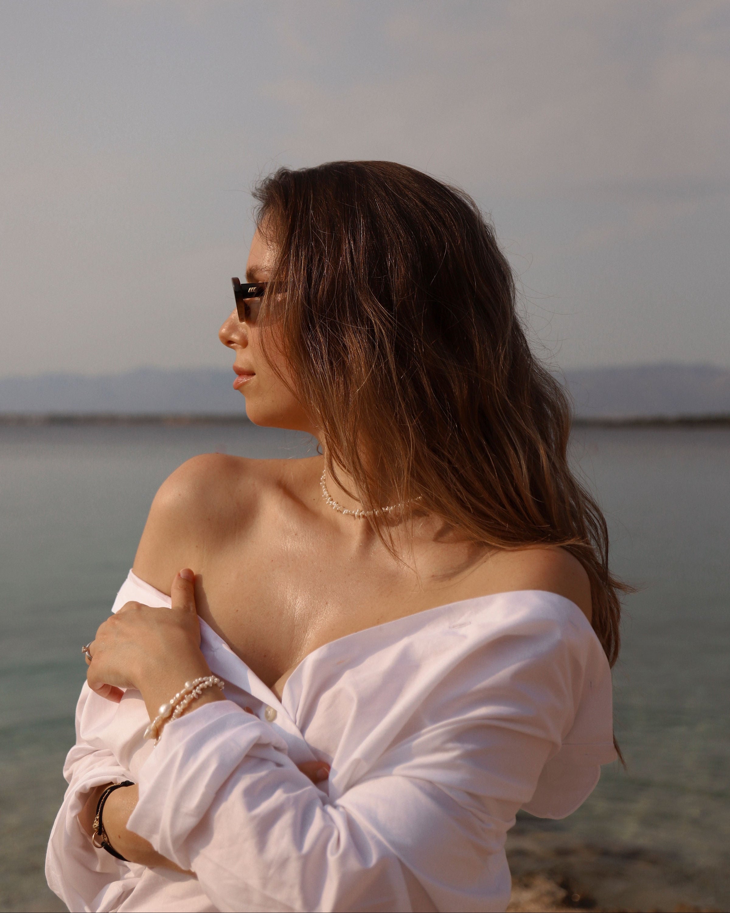 Coral pearl necklace