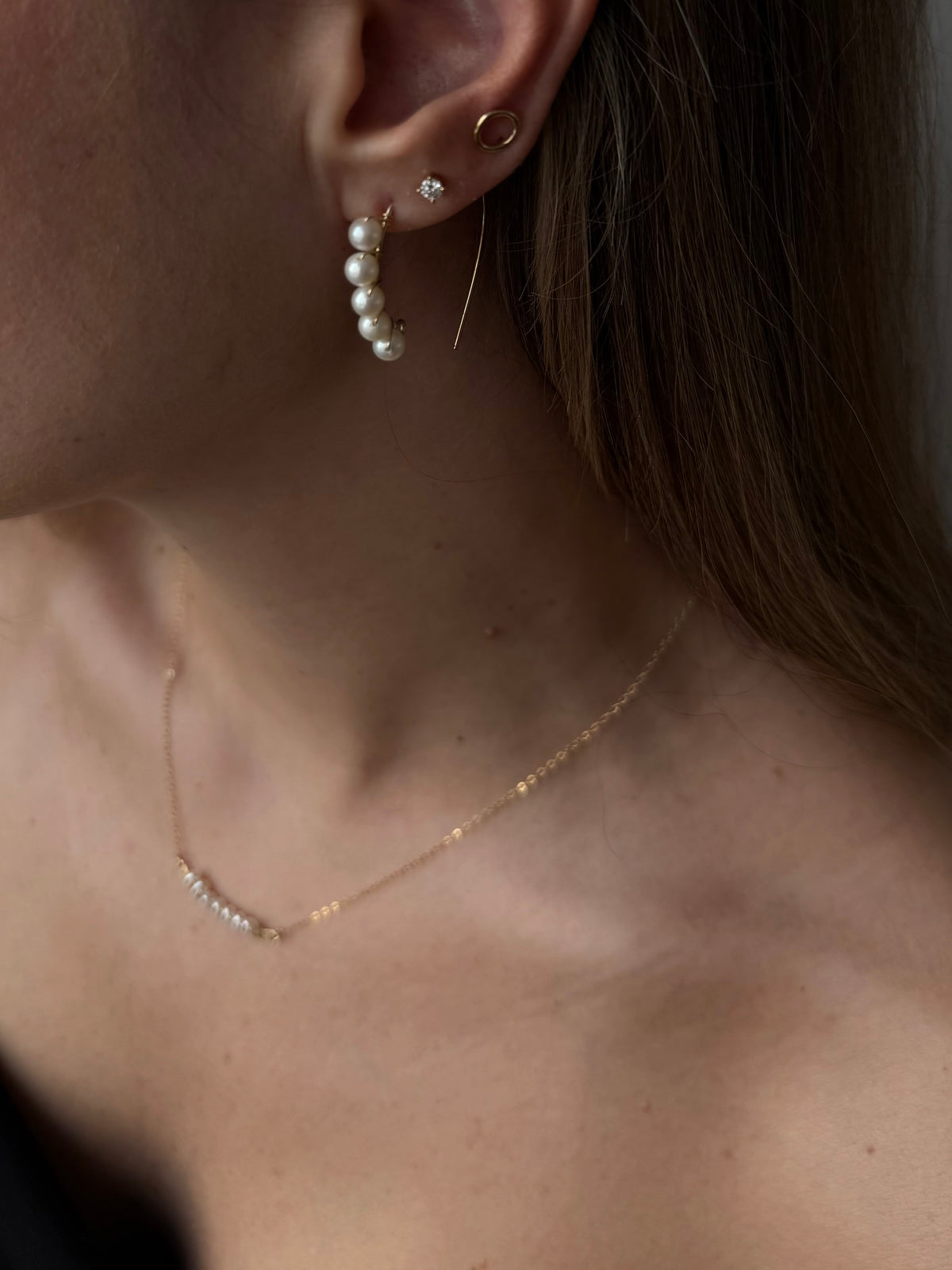 Rainbow pearl necklace