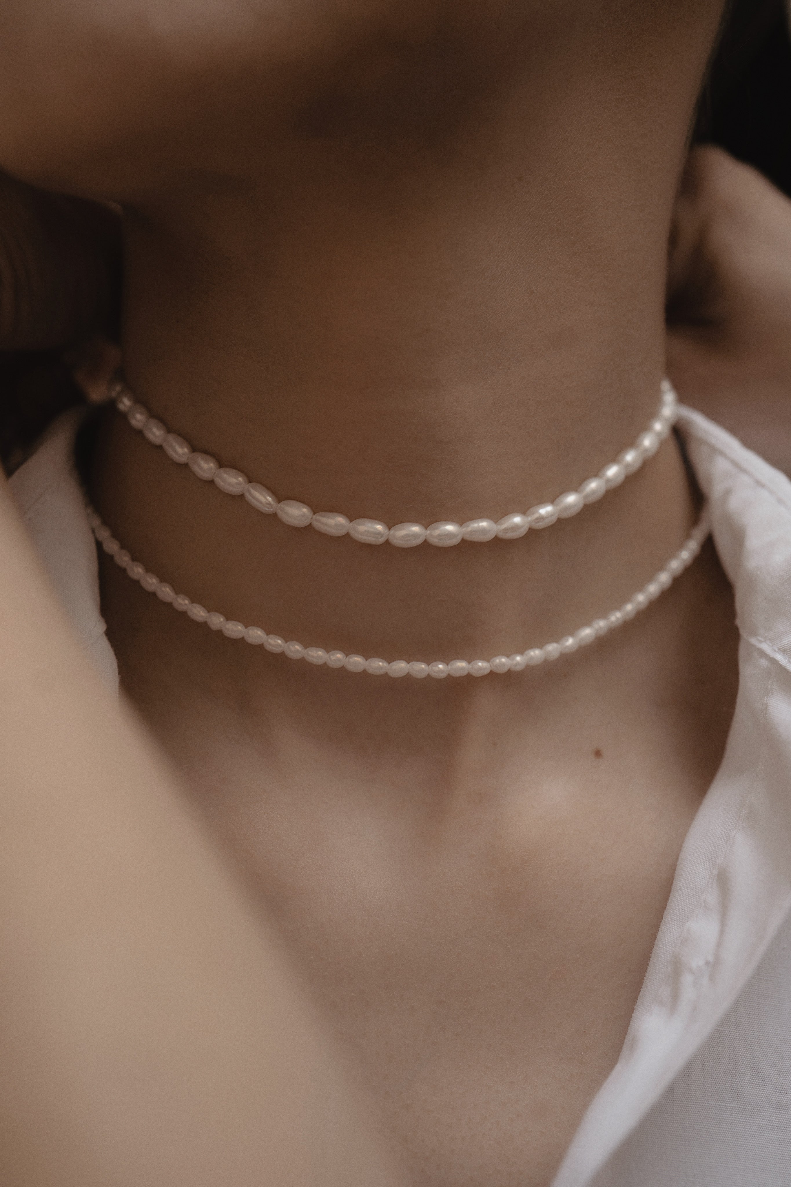 Mini Minimalist pearl necklace