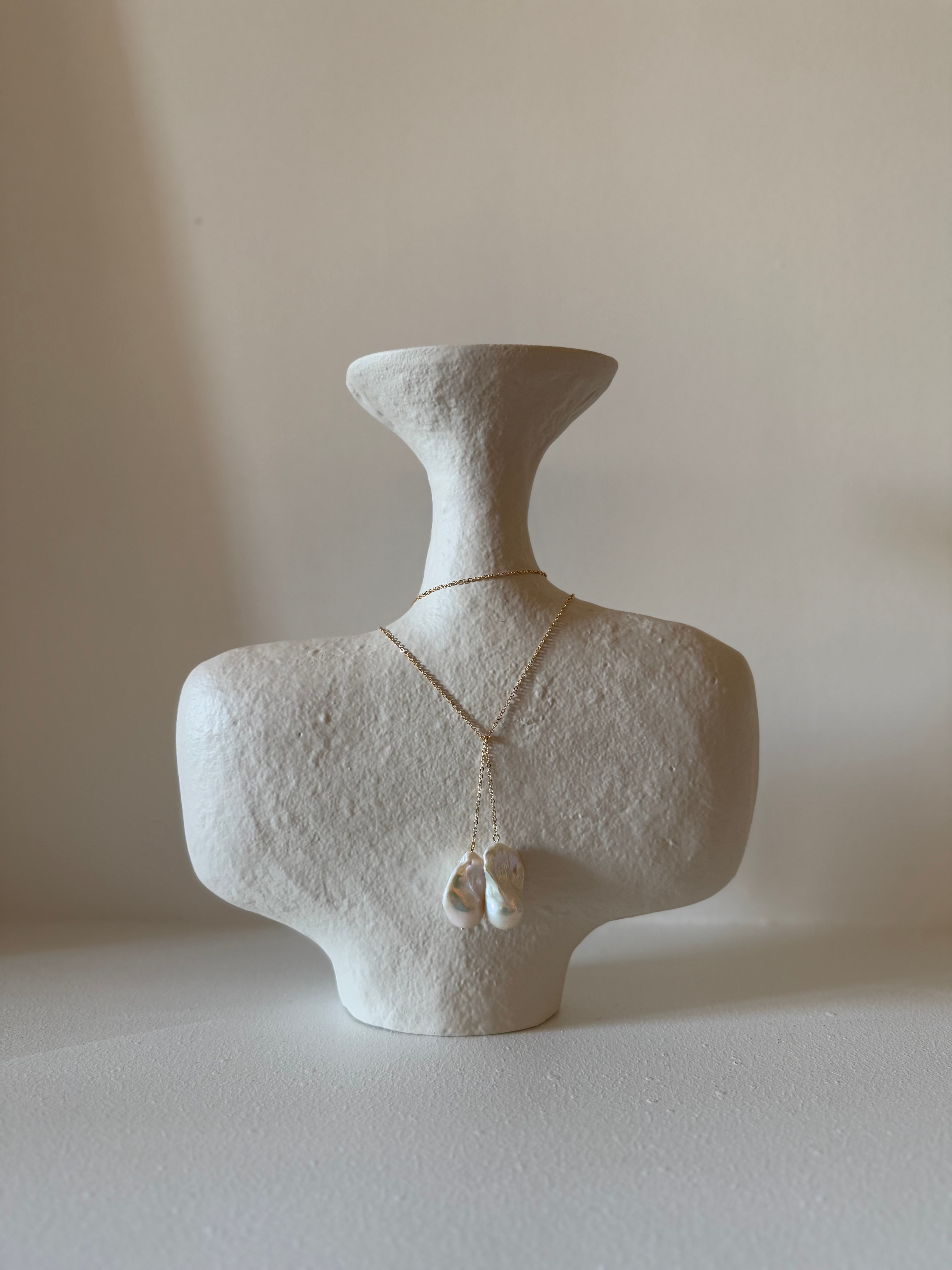 Wrap Baroque pearl necklace