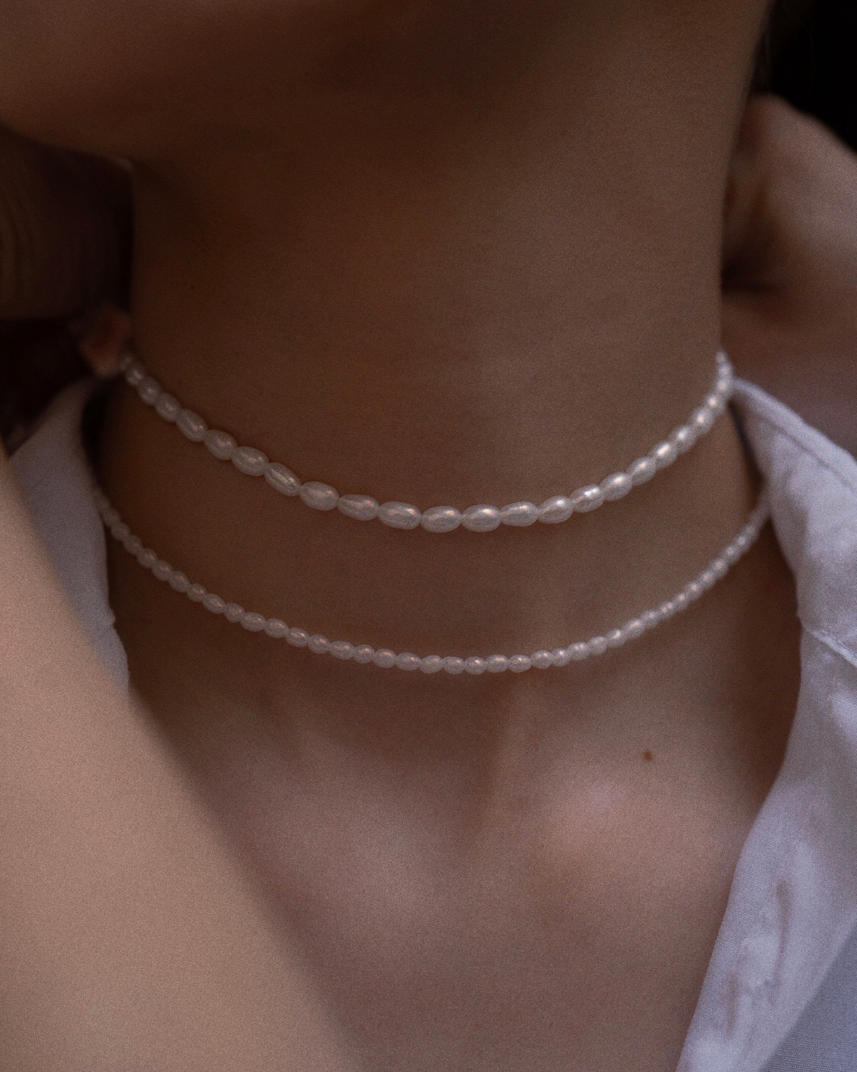 Mini Minimalist pearl necklace