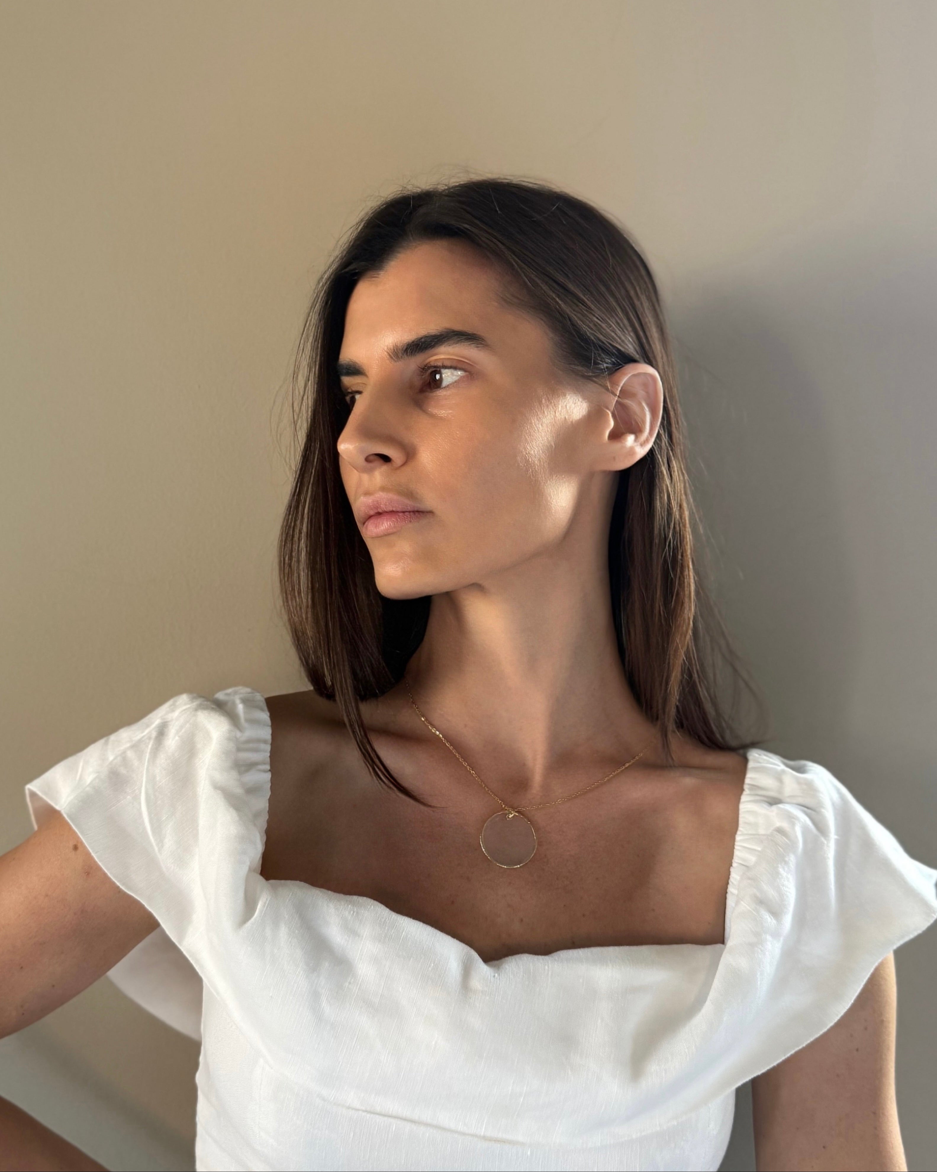 Moon mother of pearl necklace