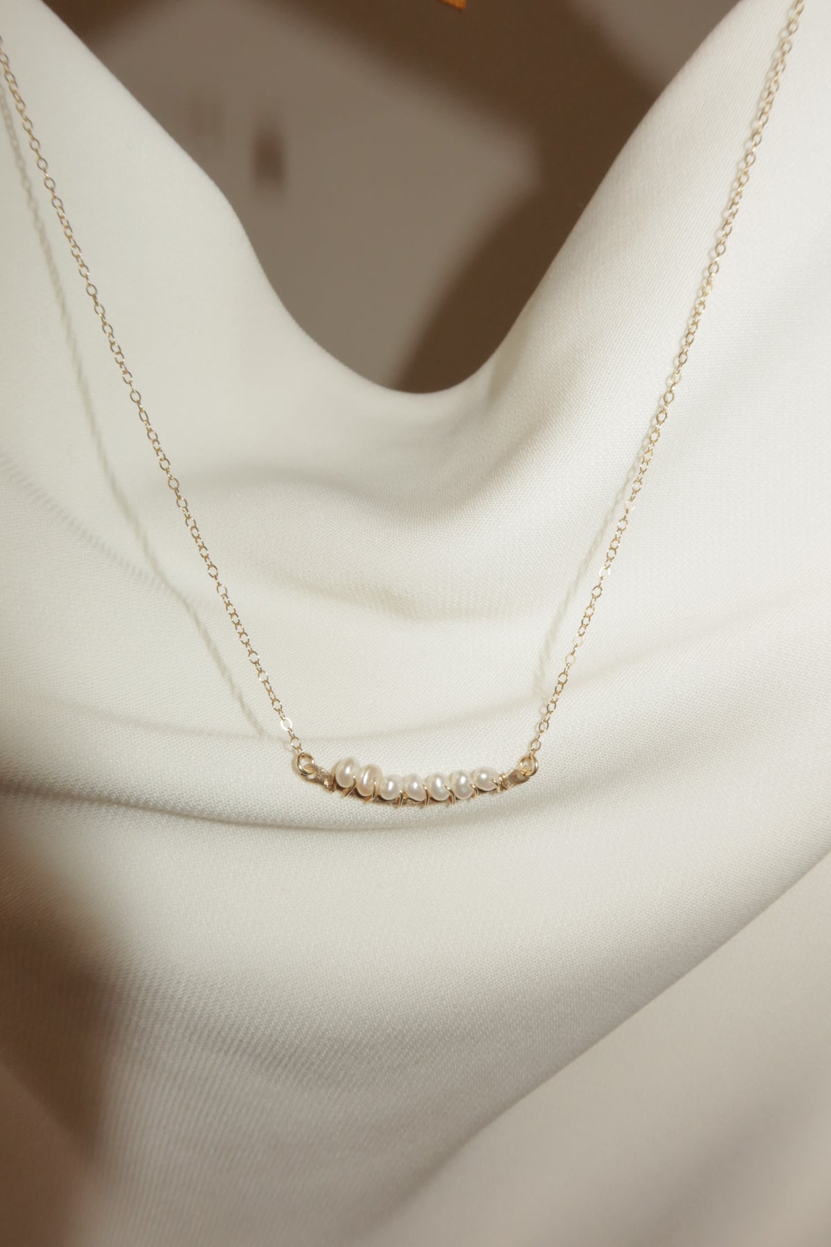 Rainbow pearl necklace