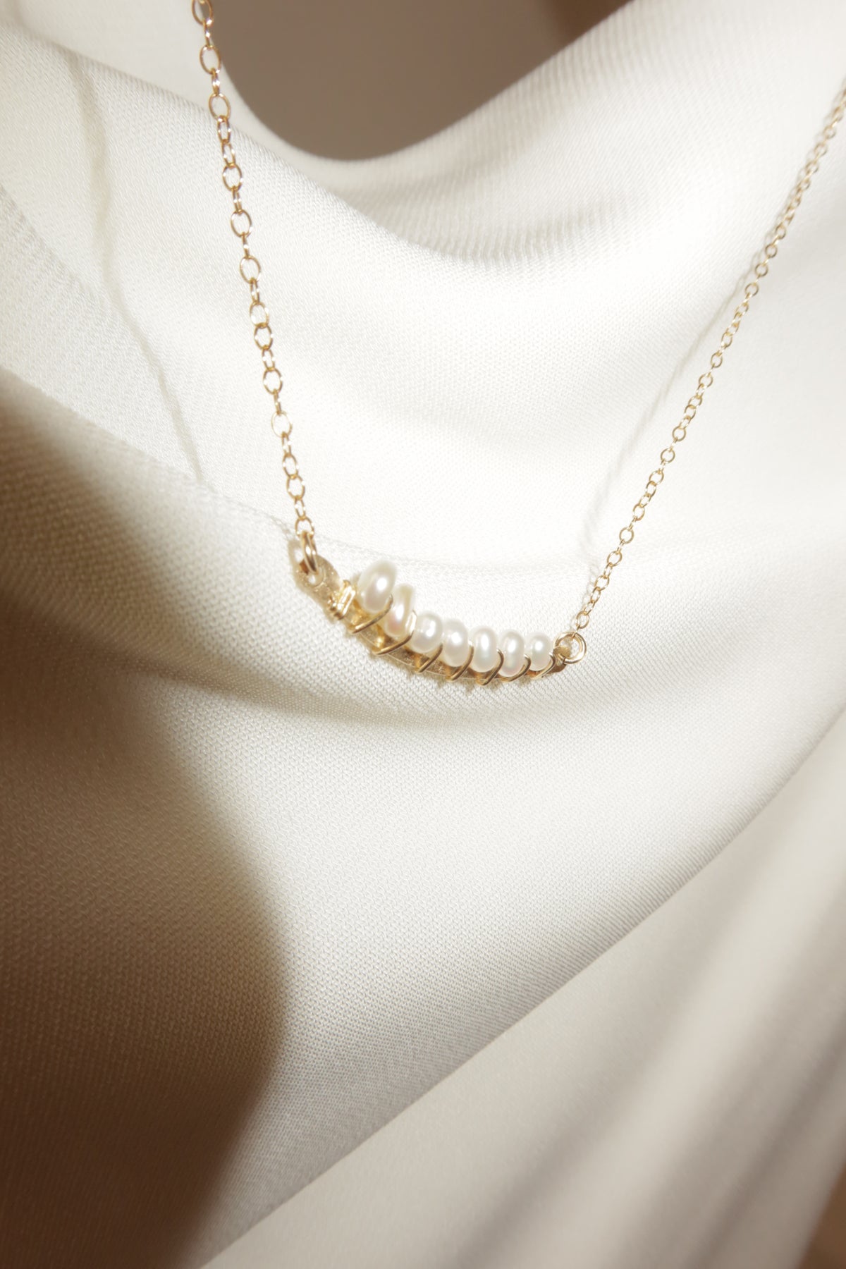 Rainbow pearl necklace