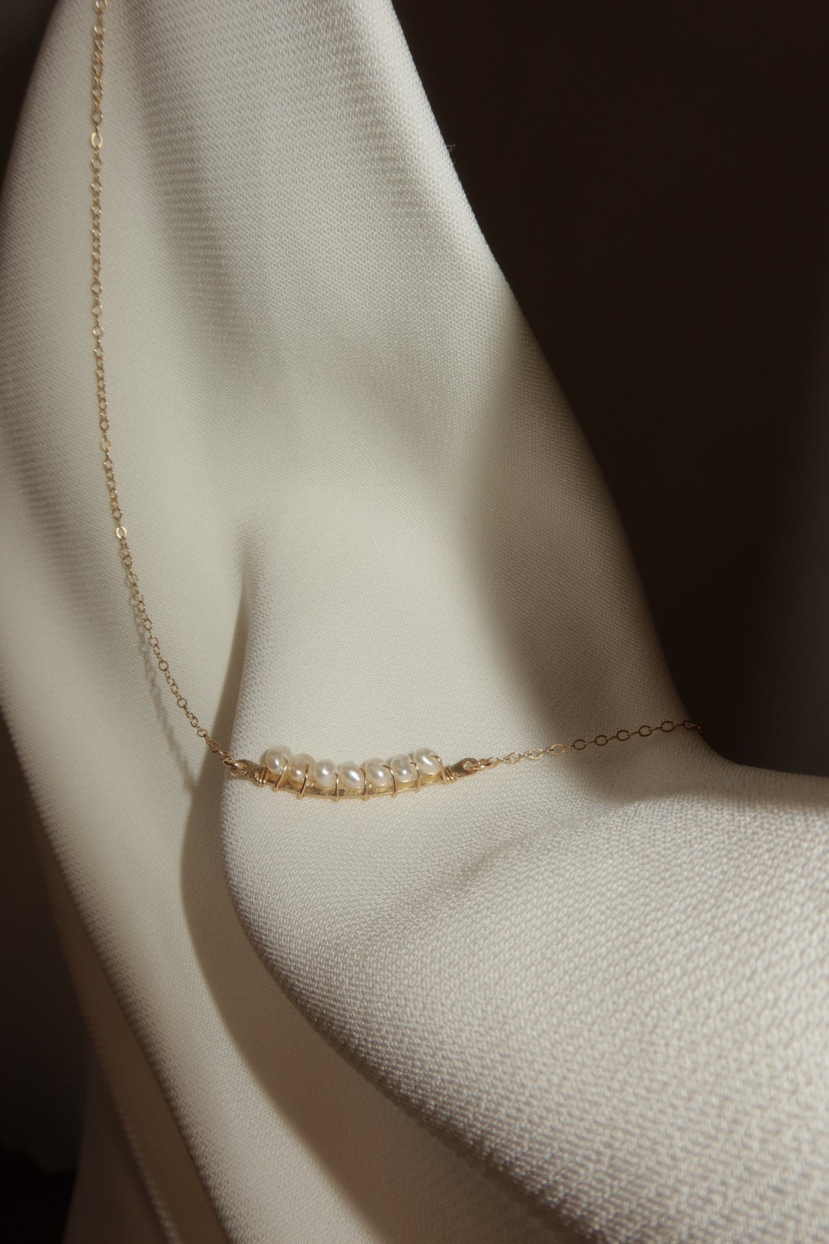 Rainbow pearl necklace