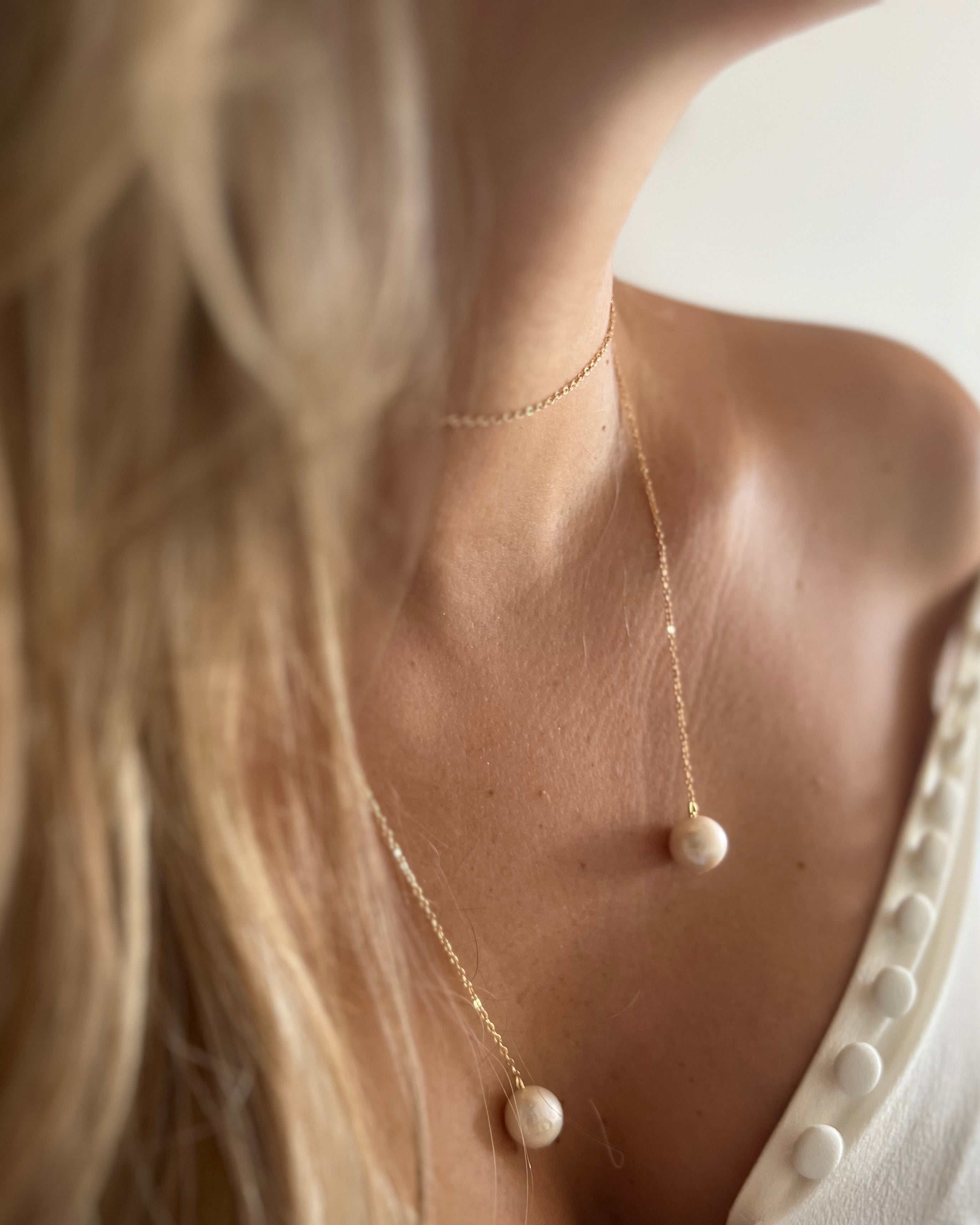 Wrap pearl necklace