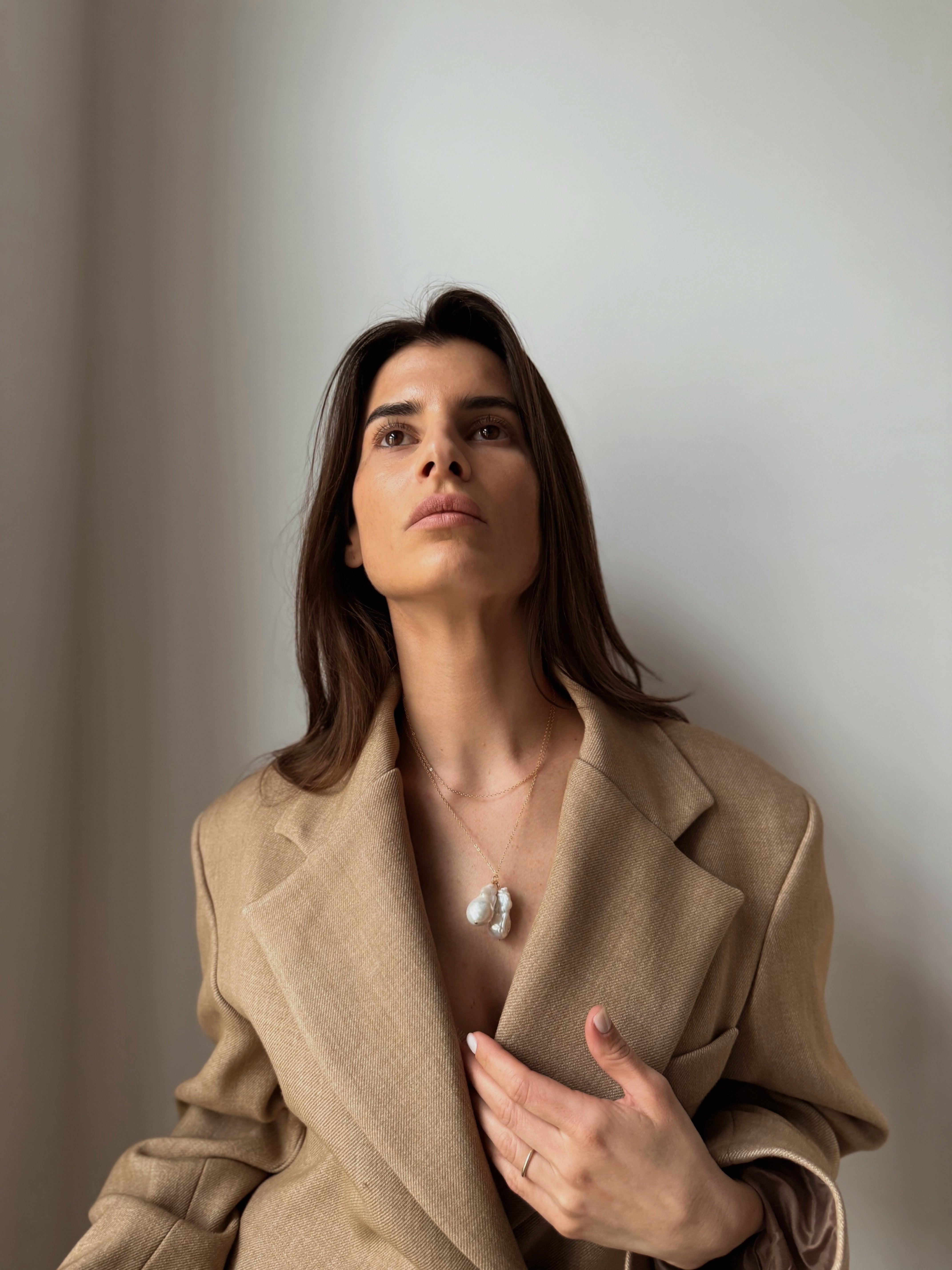 Wrap Baroque pearl necklace