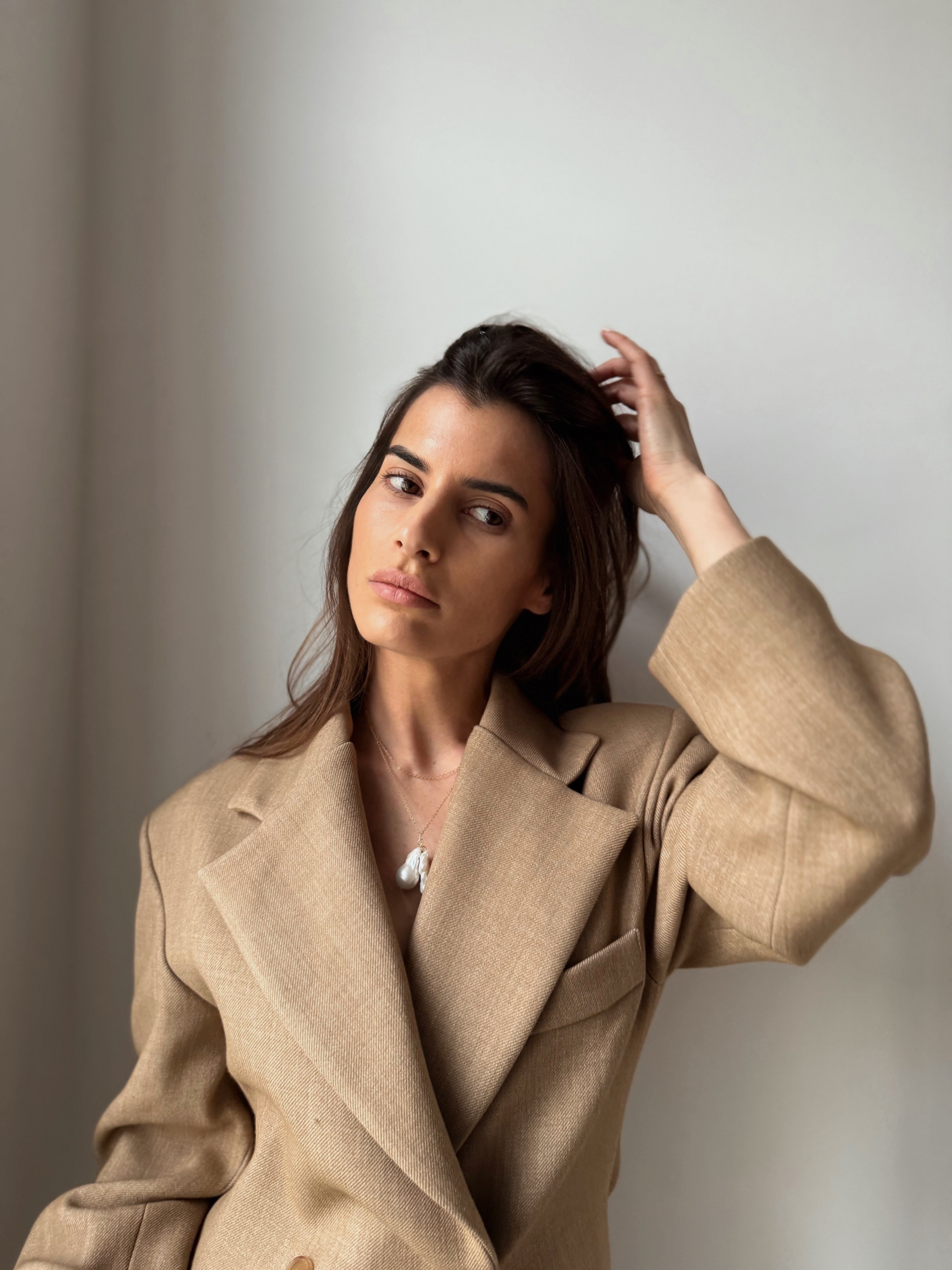 Wrap Baroque pearl necklace