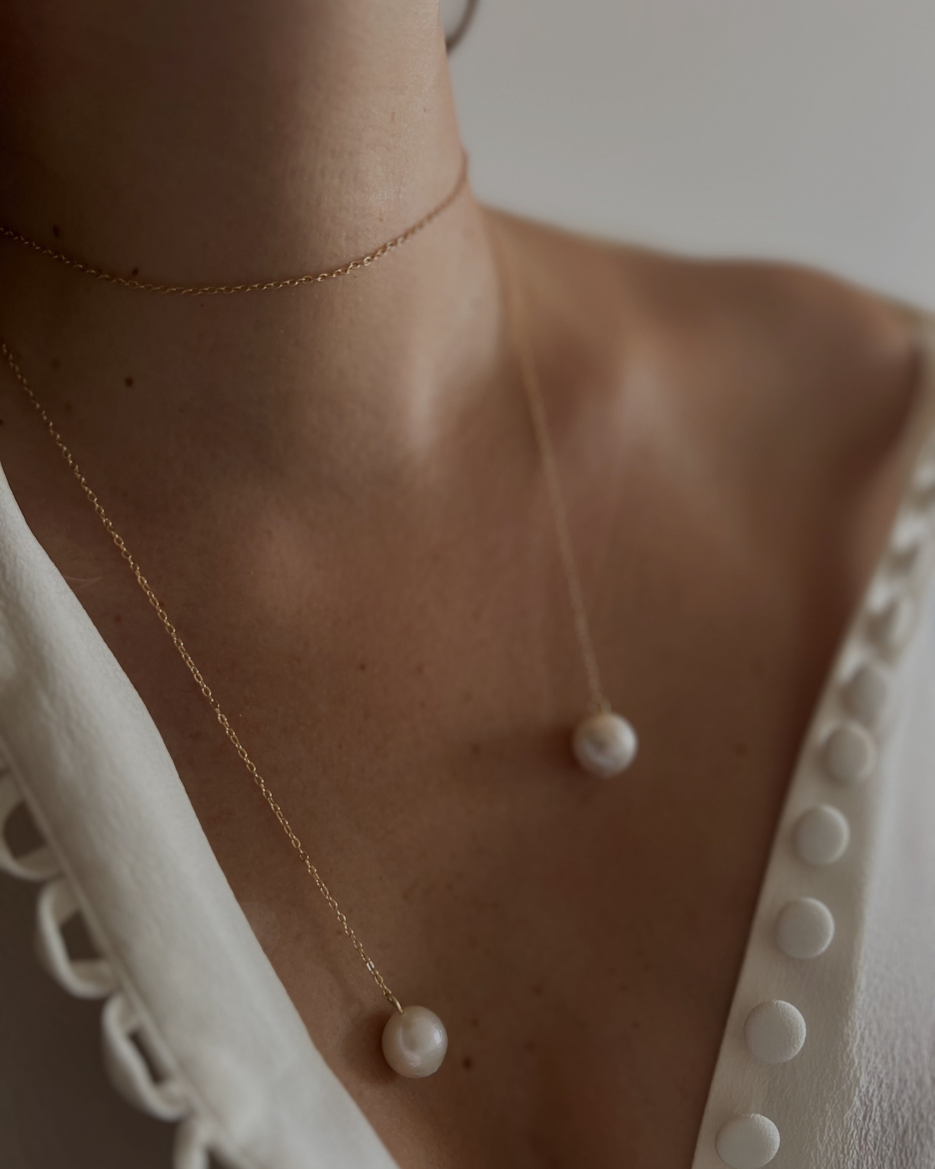 Wrap pearl necklace