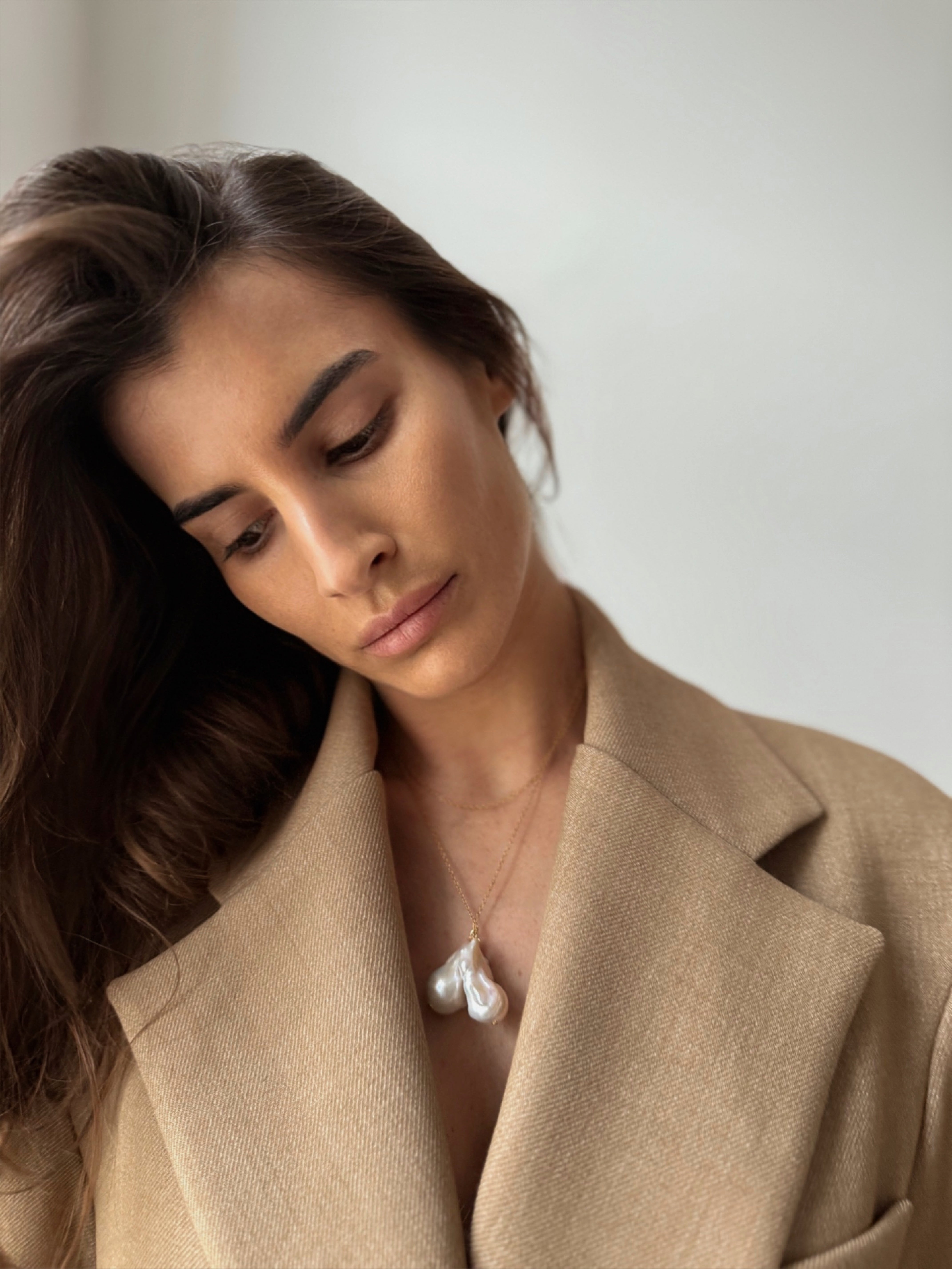 Wrap Baroque pearl necklace