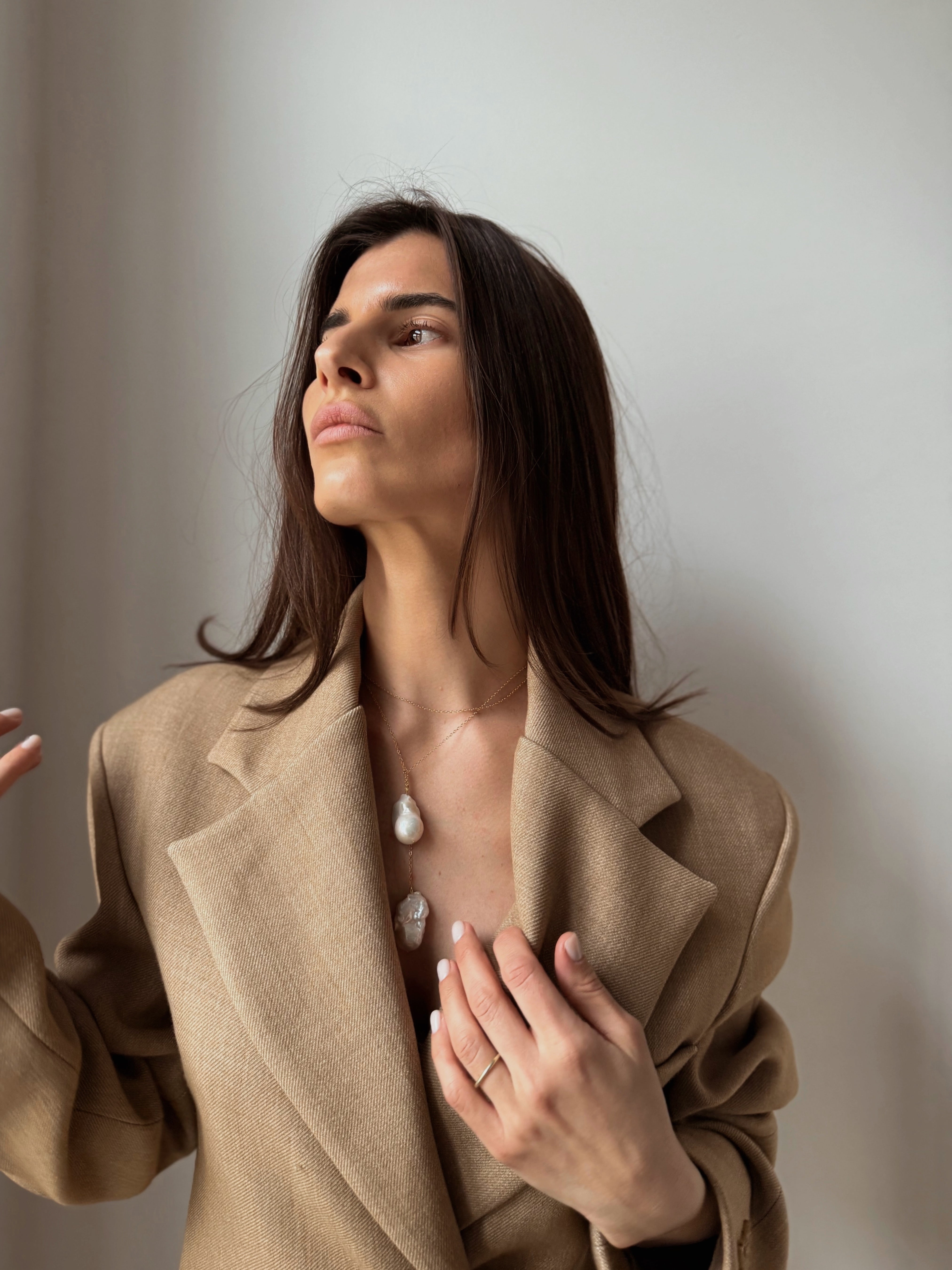 Wrap Baroque pearl necklace