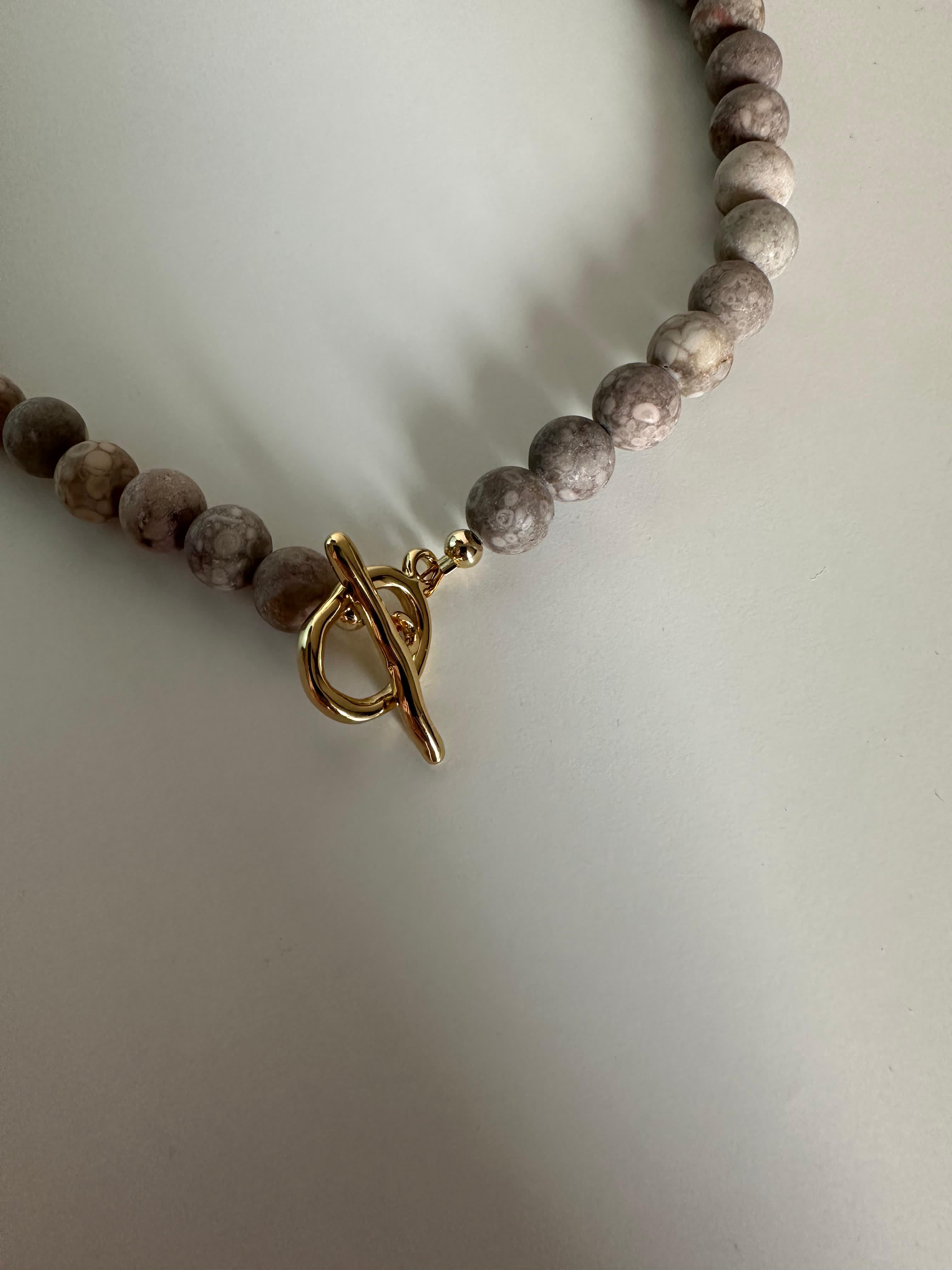 Mosaic stone necklace
