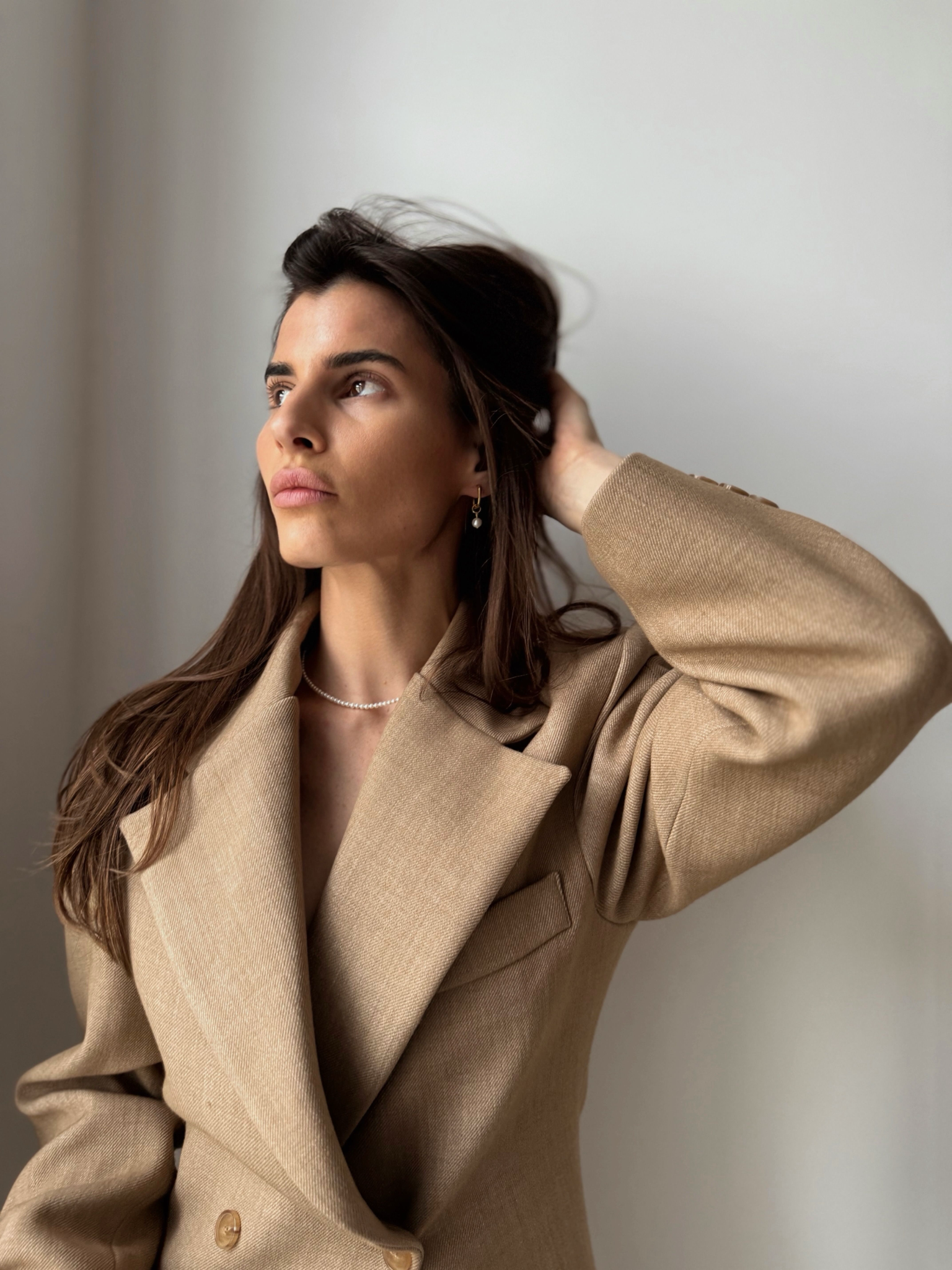 Square Mini pearl earrings