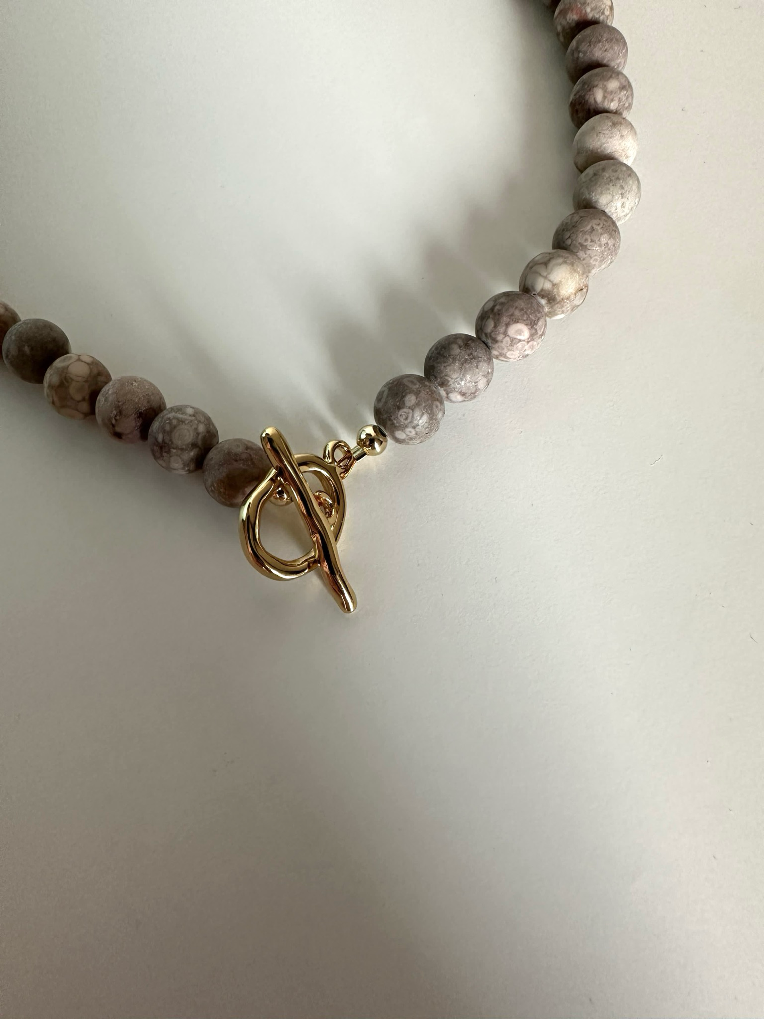 Mosaic natural stone necklace